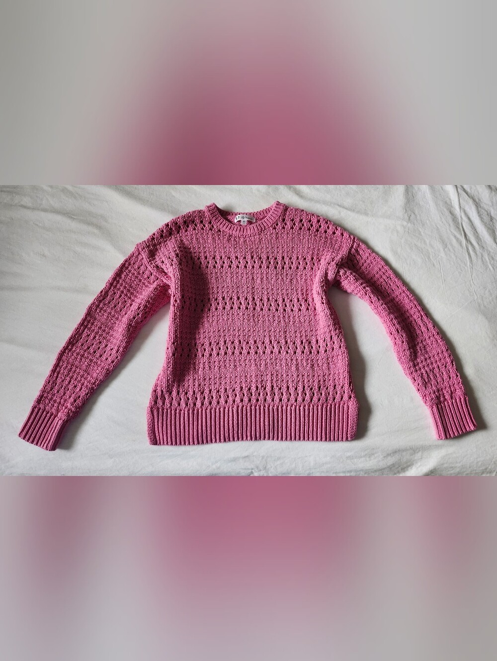 Reitmans 100% Cotton Pink Knit Sweater